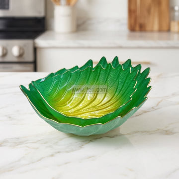 3 Pcs Golden Rim Glass Serving Bowl Set RH0625