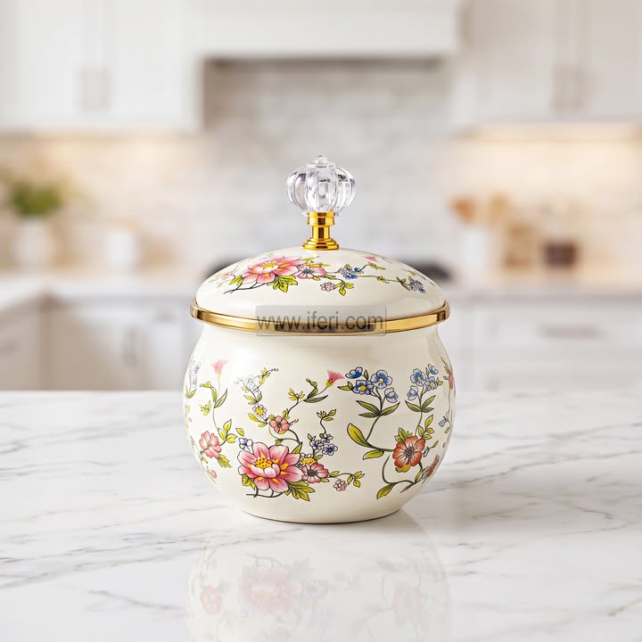 4 Inch Enamel Candy Box, Candy Pot IQ163