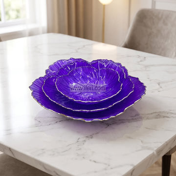 3 Pcs Golden Rim Glass Serving Dish Set RH0628