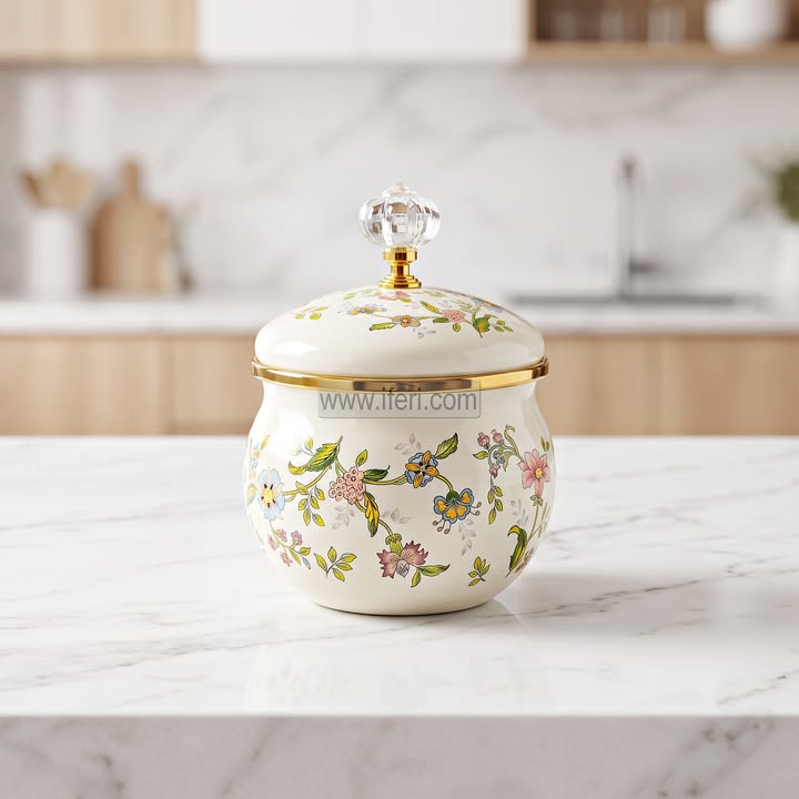 4 Inch Enamel Candy Box, Candy Pot IQ162