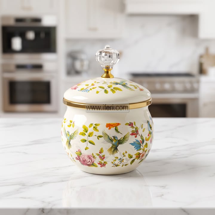 4 Inch Enamel Candy Box, Candy Pot IQ163