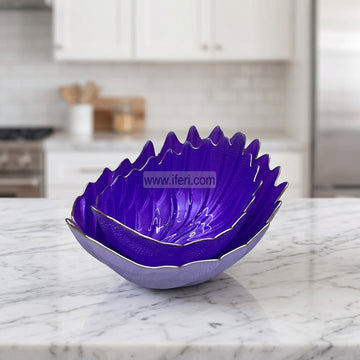 3 Pcs Golden Rim Glass Serving Bowl Set RH0623