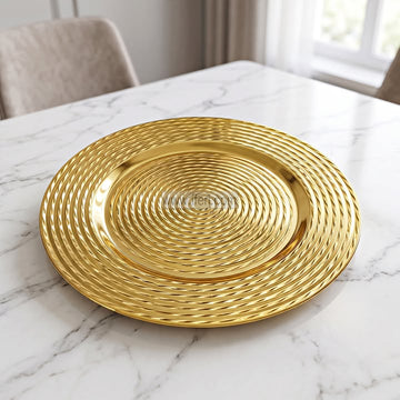 1 Pcs 12.5 Inch Exclusive Golden Resin Serving Plate TZ1285C