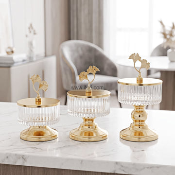 3 Pcs Glass Decorative Candy Pot TZ1225
