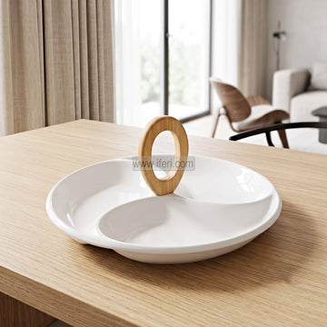 3 Part Ceramic Appetizer, Condiment, Dry Fruit Serving Dish RY36889