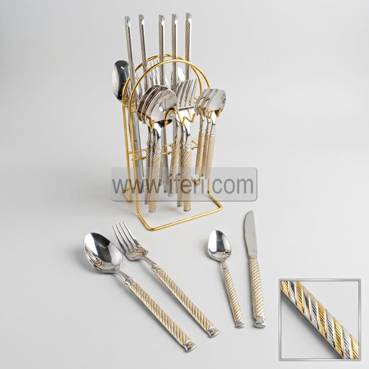 24 Pcs Stainless Steel Cutlery Set with Stand TB1755