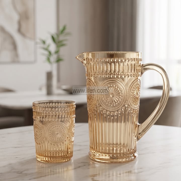 7 Pcs Glass Water Juice Jug & Glass Set TB1828