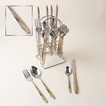 24 Pcs Stainless Steel Cutlery Set with Stand TB1758