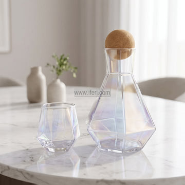 7 Pcs Rainbow Color Glass Water Juice Jug & Glass Set / Decanter Set TB1822