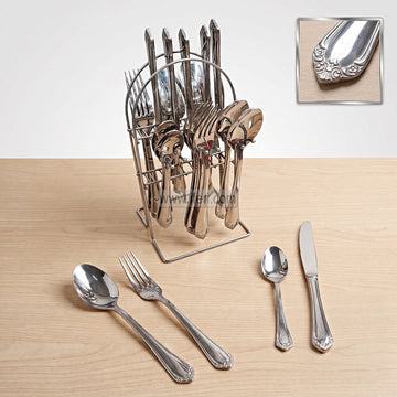 24 Pcs Stainless Steel Cutlery Set with Stand TB1760