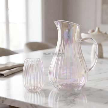 7 Pcs Rainbow Color Glass Water Juice Jug & Glass Set TB1826