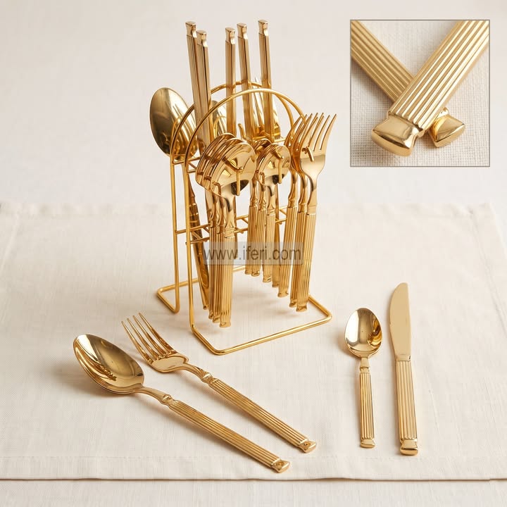 24 Pcs Stainless Steel Cutlery Set with Stand TB1758