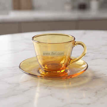 12 Pcs Glass Tea Cup & Saucer Set TB1820