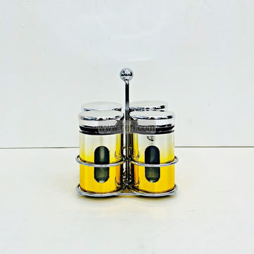 4 Pcs Glass Salt and Pepper Jar with Stand TG10776