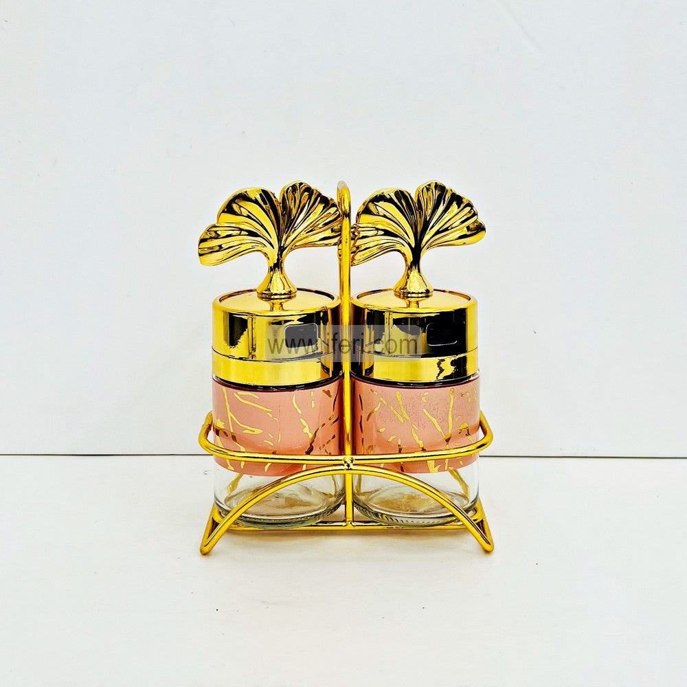 2 Pcs Glass Salt and Pepper Jar with Stand TG10777