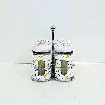 4 Pcs Glass Salt and Pepper Jar with Stand TG10778