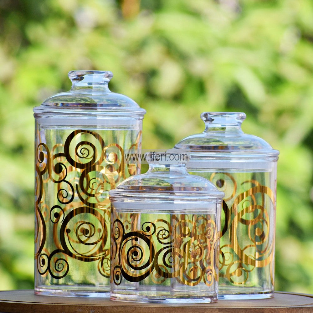 3 Pcs Airtight Acrylic Cookie Jar / Spice Jar Set RY2778