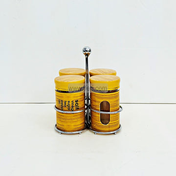 4 Pcs Glass Salt and Pepper Jar with Stand TG10779