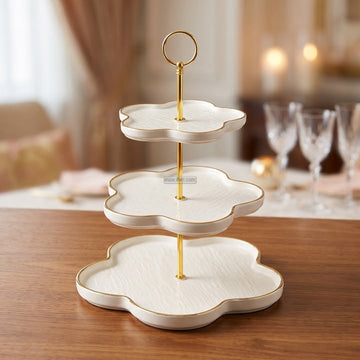 3 Tier Ceramic Cake, Dessert, Appetizer Serving Platter / Stand HR2568