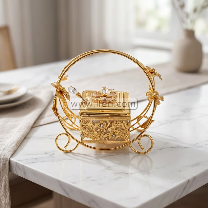 6 Inch Metal & Glass Salt & Peeper Pot with Stand RH0638