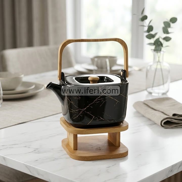 5.5 Inch Ceramic Tea Pot with Warmer RY64925