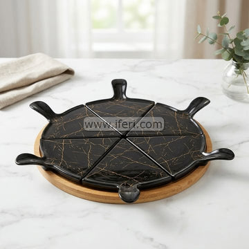 6 Pcs Revolving Ceramic Pizza Serving Dish RY64924