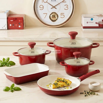 JIO Non-Stick 8 Pcs Cookware Set OMR0001