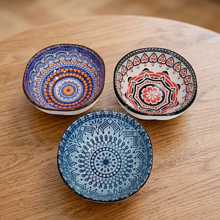3 Pcs Ceramic Firni, Dessert Serving Bowl Set RY64956