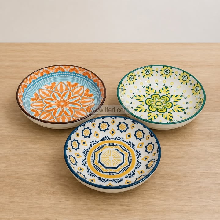 3 Pcs Ceramic Firni, Dessert Serving Bowl Set RY64954