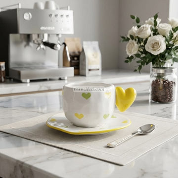 Single Piece Ceramic Tea & Coffee Cup with Saucer Set OMR2308