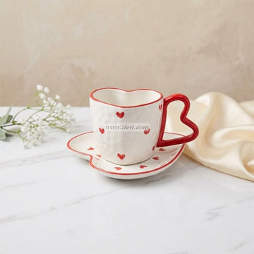 Single Piece Ceramic Tea & Coffee Cup with Saucer Set OMR2357