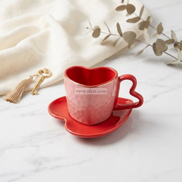 Single Piece Ceramic Tea & Coffee Cup with Saucer Set OMR2356