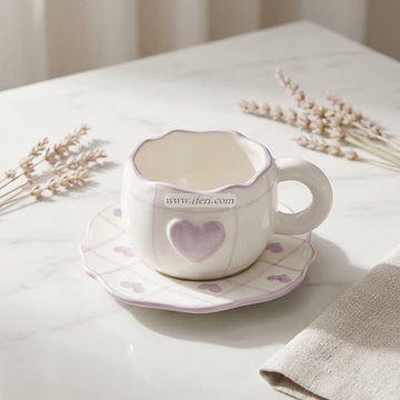 Single Piece Ceramic Tea & Coffee Cup with Saucer Set OMR2392