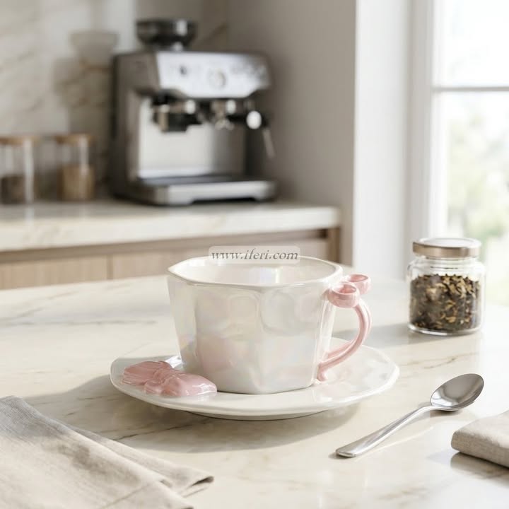 Single Piece Ceramic Tea & Coffee Cup with Saucer Set OMR2311