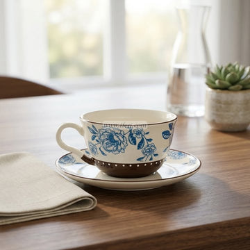 Single Piece Ceramic Tea & Coffee Cup with Saucer Set OMR2292