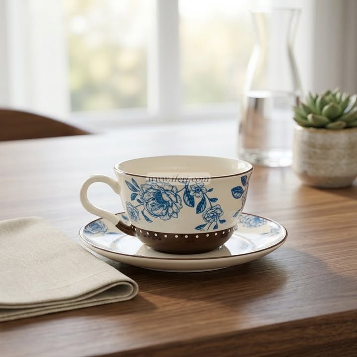 Single Piece Ceramic Tea & Coffee Cup with Saucer Set OMR2292