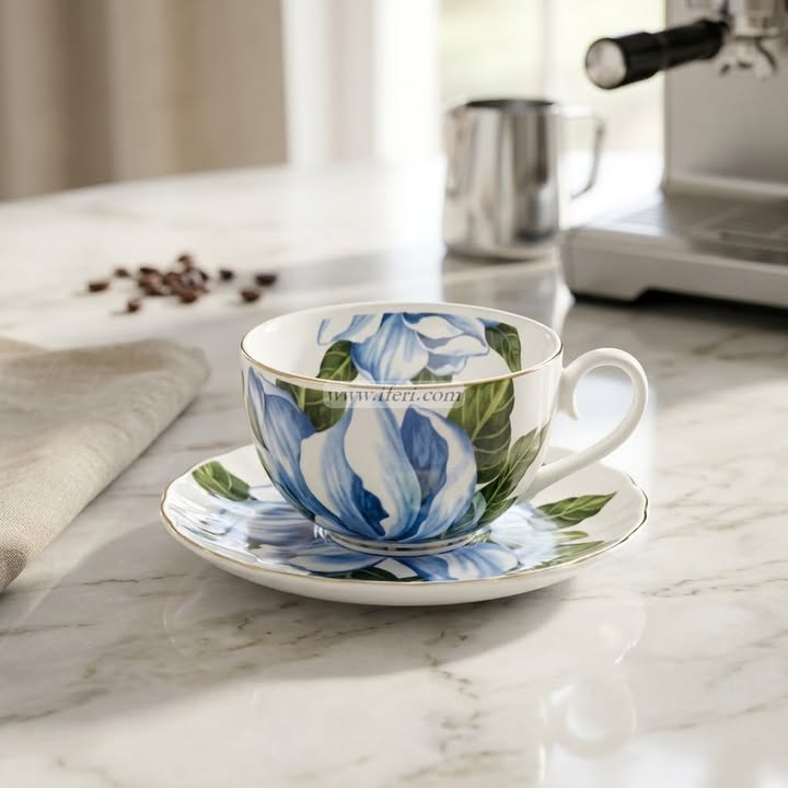 6 Pcs Ceramic Tea Cup & Saucer Set OMR2339