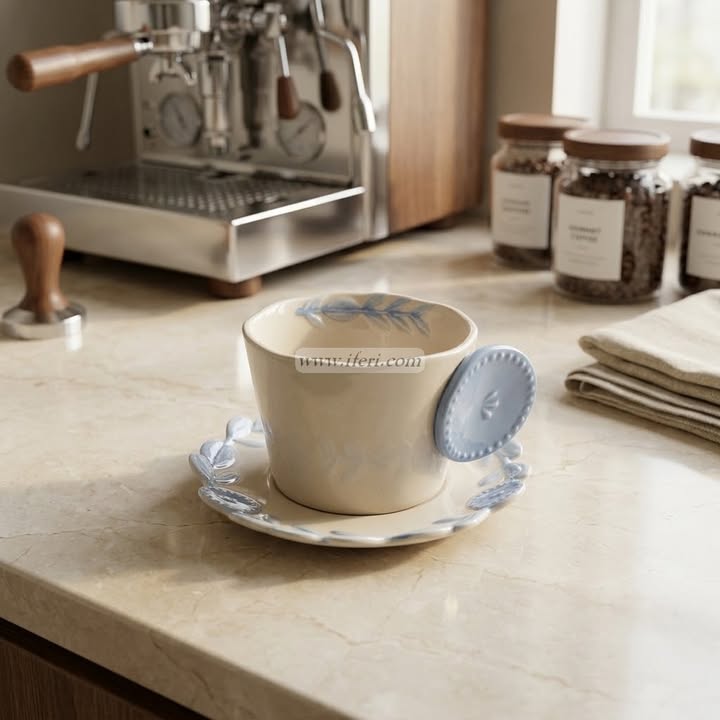 Single Piece Ceramic Tea & Coffee Cup with Saucer Set OMR2396