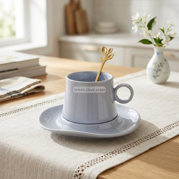 Single Piece Ceramic Tea & Coffee Cup with Saucer Set OMR2328