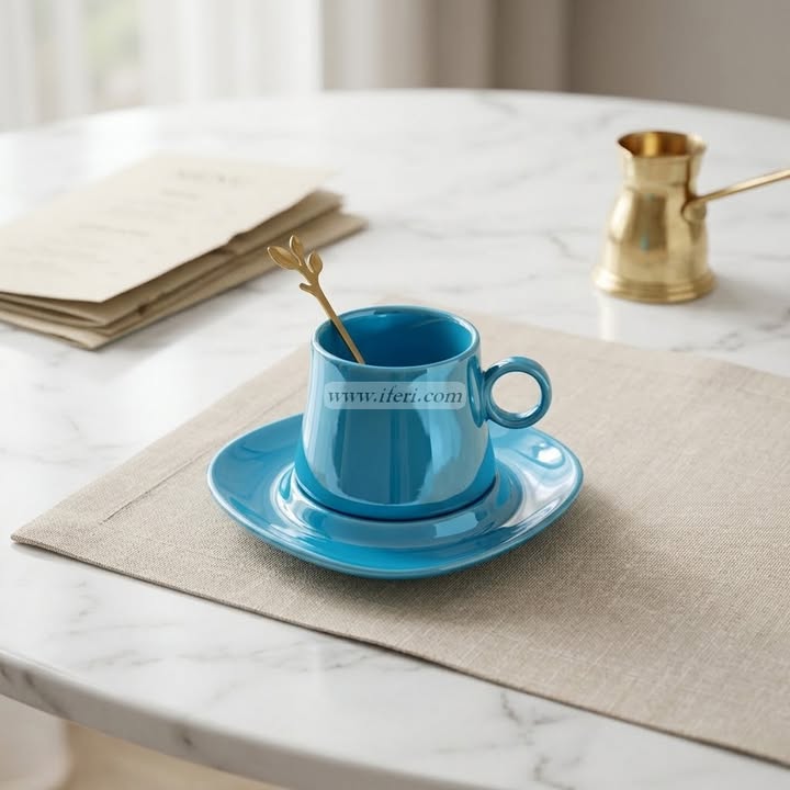 Single Piece Ceramic Tea & Coffee Cup with Saucer Set OMR2329