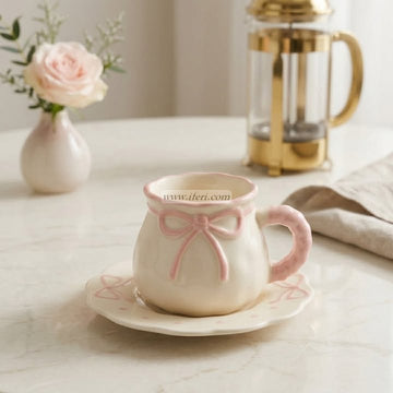 Single Piece Ceramic Tea & Coffee Cup with Saucer Set OMR2364