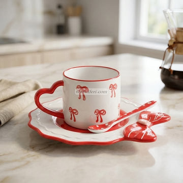 Single Piece Ceramic Tea & Coffee Cup with Saucer Set OMR2374