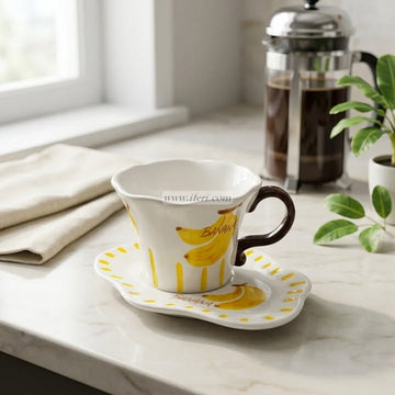 Single Piece Ceramic Tea & Coffee Cup with Saucer Set OMR2316