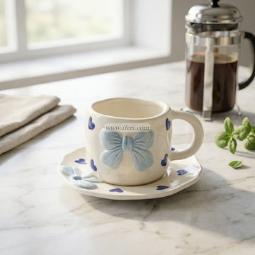 Single Piece Ceramic Tea & Coffee Cup with Saucer Set OMR2315