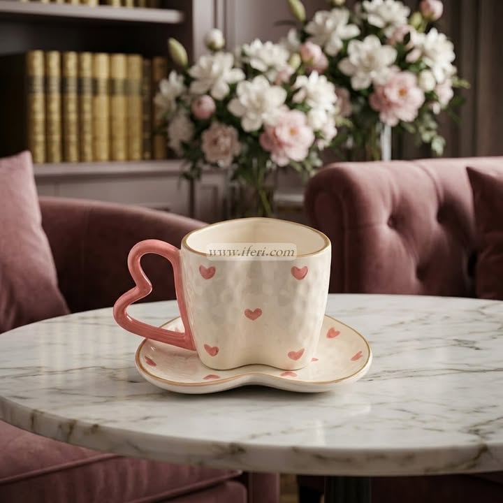Single Piece Ceramic Tea & Coffee Cup with Saucer Set OMR2352