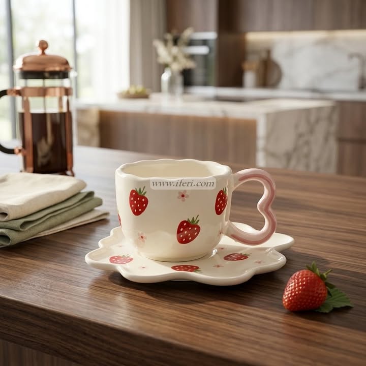 Single Piece Ceramic Tea & Coffee Cup with Saucer Set OMR2405