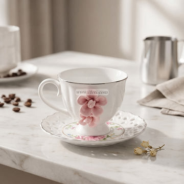 6 Pcs Ceramic Tea Cup & Saucer Set OMR2342
