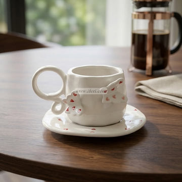 Single Piece Ceramic Tea & Coffee Cup with Saucer Set OMR2399