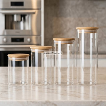 4 Pcs Airtight Glass Spice Jar Set RY64965