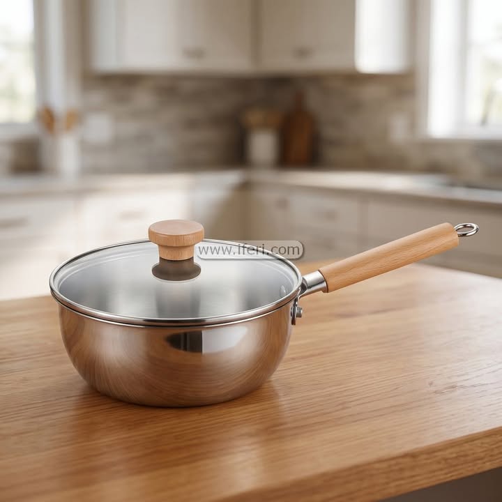 18cm Stainless Steel Milkpan with Lid ALM6559